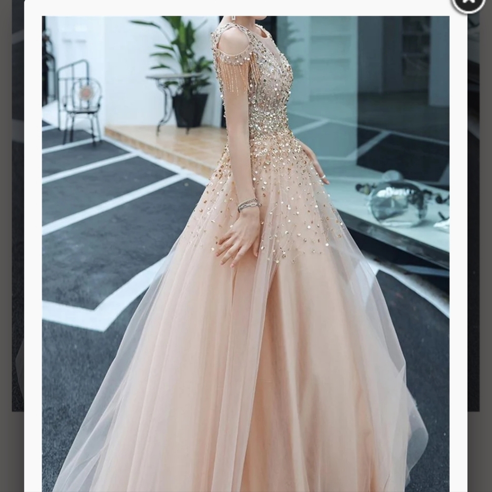 Sequin Embellished Evening Gown - Picture 2 of 13